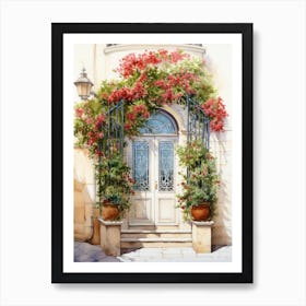 Haifa, Israel   Mediterranean Doors Watercolour Painting 2 Art Print