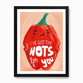 Hot Pepper Love Pun Art Print