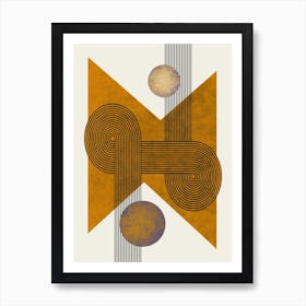 Textured Mid Century Composition 4 Art Print