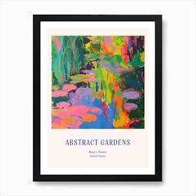 Colourful Gardens Monets Garden Usa 2 Blue Poster Art Print