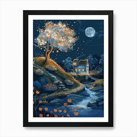 Night In The Forest 3 Art Print