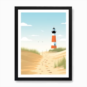 Baltic Sea And North Sea, Minimalist Ocean and Beach Retro Landscape Travel Poster Set #8 Art Print