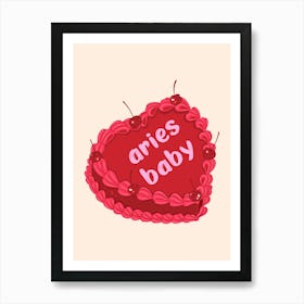 Aries Baby Zodiac Cake Art Print