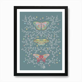 Graceful Flutter [dark green] Art Print