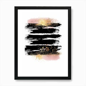 Black And Gold Abstract Painting 4 Art Print