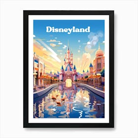 Disneyland Theme Park Fantasy Modern Travel Illustration Art Print