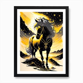 Horse In The Night Sky 1 Art Print