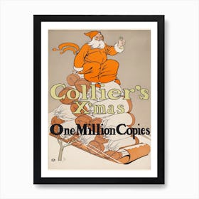 Collier's X Mas, One Million Copies, Edward Penfield Art Print
