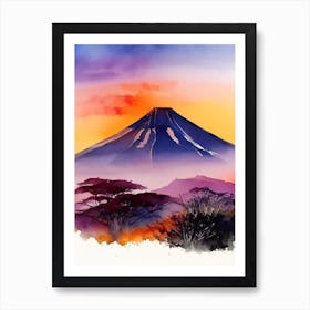 Mount Kilimanjaro Watercolour Art Print