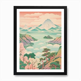 Mount Kaimon In Kagoshima, Japanese Landscape 1 Art Print