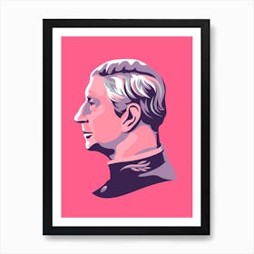 King Charles Print Pink Art Print