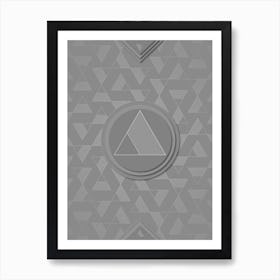 Geometric Glyph Sigil with Hex Array Pattern in Gray n.0031 Art Print