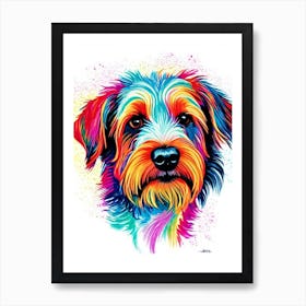 Wirehaired Vizsla Rainbow Oil Painting Dog Art Print