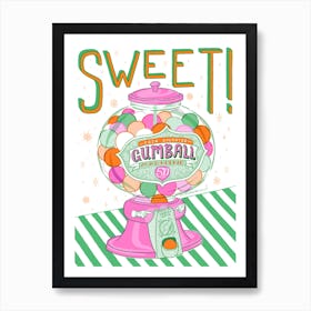 Sweet Gumball Machine Typography Affiche