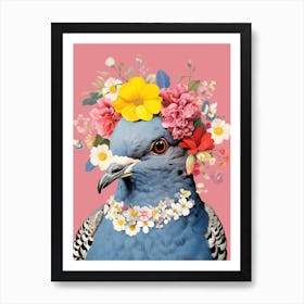 Bird With A Flower Crown Pigeon 1 Poster