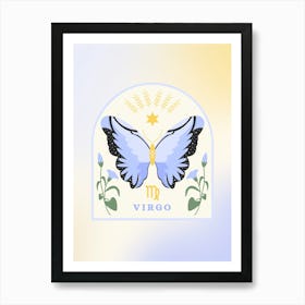 Zodiac Butterfly Virgo Art Print