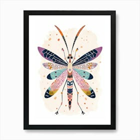 Colourful Insect Illustration Lacewing 4 Art Print