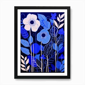 Blue Flower Illustration Moonflower 3 Art Print