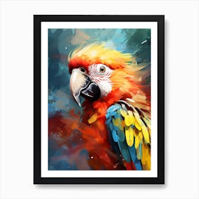Bright Digital Watercolour Parrot 3 Art Print
