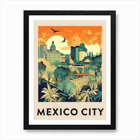 Mexico City Vintage Travel Poster Art Print