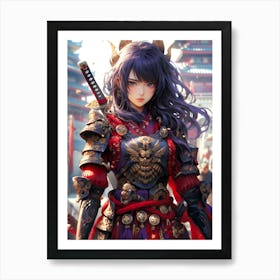 Asian Girl In Armor Art Print