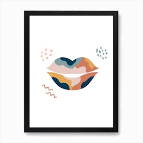 Colorful Lips Love Art Print