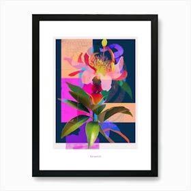 Bergamot 1 Neon Flower Collage Poster Art Print