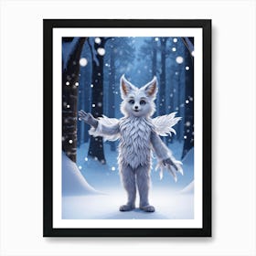 A Bubo The Silver Fox Like Creature From Old European Folklore Strikes A Festive Pose In The Middl (5) Art Print