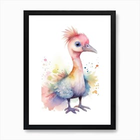 Therizinosaurus Cute Dinosaur Watercolour 3 Art Print