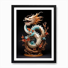 Chinese Dragon Elements 3d 2 Art Print