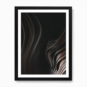 Abstract Black And White Wavy Lines Art Print