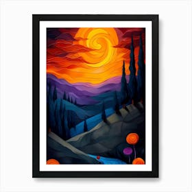 Sunset In The Valley Art Print