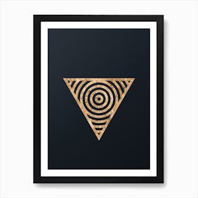 Abstract Geometric Gold Glyph on Dark Teal n.0471 Art Print