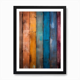 Colorful Wood Planks 1 Art Print