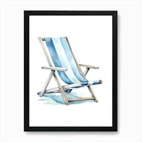 Watercolor Beach Chair Art Print