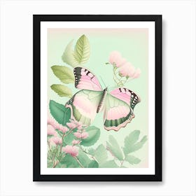 Butterfly In Park Vintage Pastel 1 Art Print