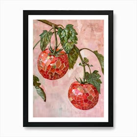 Disco Ball Tomato Tree Mosaic Painting Kitchen Art Print