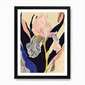 Colourful Flower Illustration Iris 1 Art Print