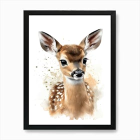 Baby Deer Watercolour Nursery 7 Art Print