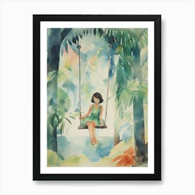 Girl On Swing 1 Art Print