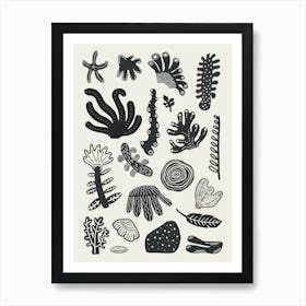 Coastal Flora (Light Colourway) Art Print