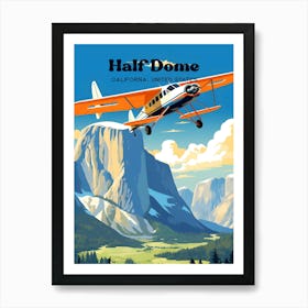 Half Dome California United States Adventure Travel Art Art Print