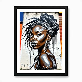 Graffiti Mural Of Beautiful Black Woman 359 Art Print