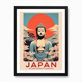 The Great Buddha Of Kamakura, Visit Japan Vintage Travel Art 4 Art Print