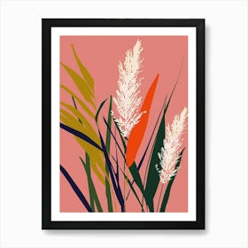 Grass Plant Minimalist Illustration 7 Art Print