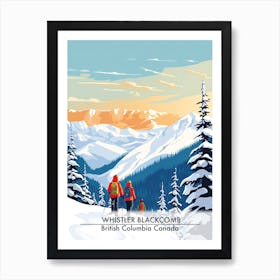 Whistler Blackcomb   British Columbia Canada, Ski Resort Poster Illustration 3 Art Print