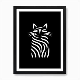 Abstract Sketch Cat Line Drawing 7 Art Print