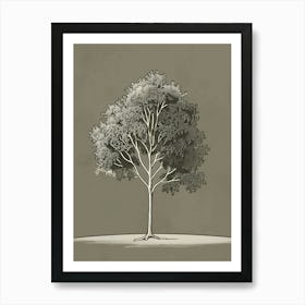 Ash Tree Minimalistic Drawing 4 Art Print