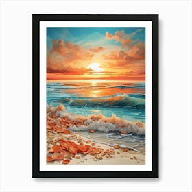 Sunset On The Beach 27 Art Print