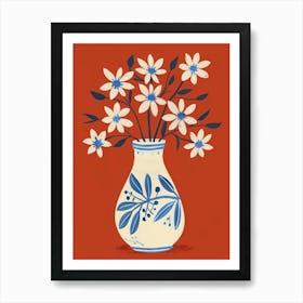 Blue Flowers In A Vase 6 Art Print